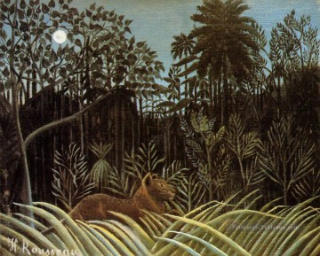  impressionnisme - jungle avec Lion 1910 Henri Rousseau post impressionnisme Naive primitivisme